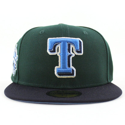 Texas Rangers 1995 All Star Game New Era 59Fifty Fitted Hat (Dark Green Navy Sky Blue Under Brim)