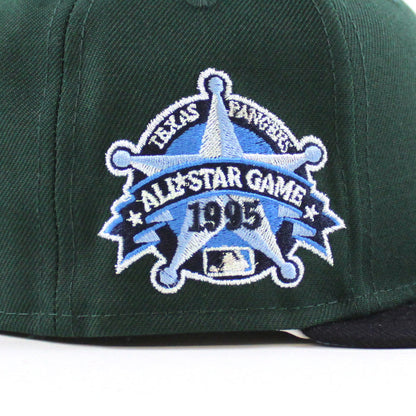 Texas Rangers 1995 All Star Game New Era 59Fifty Fitted Hat (Dark Green Navy Sky Blue Under Brim)