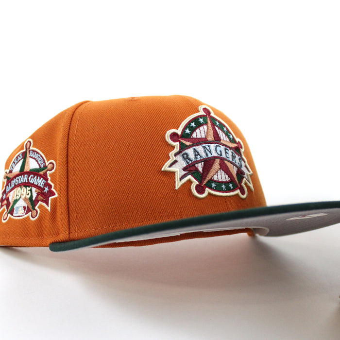 Texas Rangers 1995 All Star Game New Era 59Fifty Fitted Hat (Fight Orange Green Gray Under Brim)