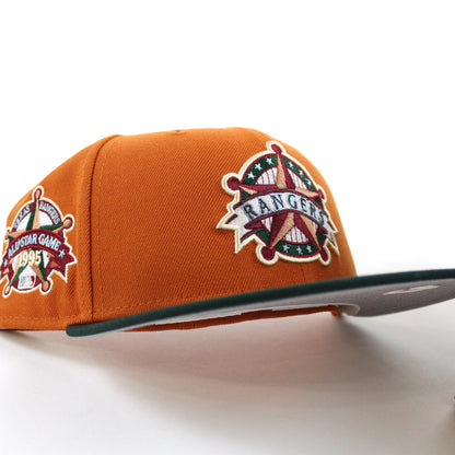 Texas Rangers 1995 All Star Game New Era 59Fifty Fitted Hat (Fight Orange Green Gray Under Brim)