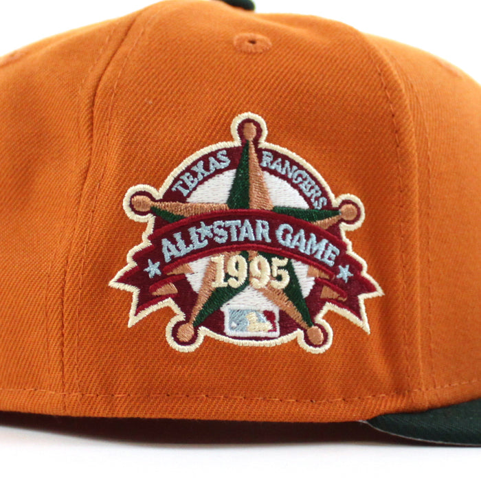 Texas Rangers 1995 All Star Game New Era 59Fifty Fitted Hat (Fight Orange Green Gray Under Brim)