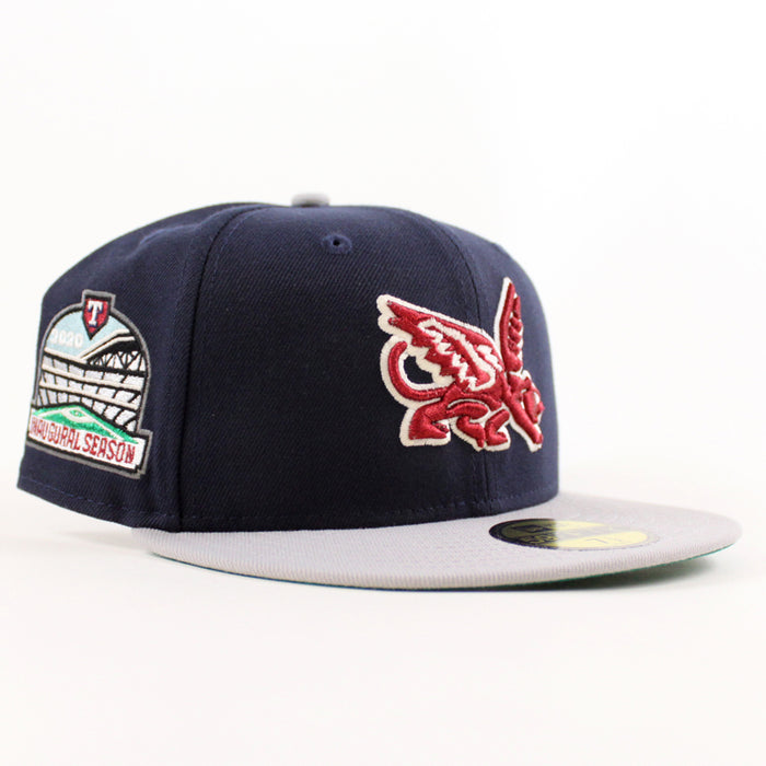 Texas Rangers 20 Inaugural Season New Era 59Fifty Fitted Hat (Navy Gray Green Under Brim)
