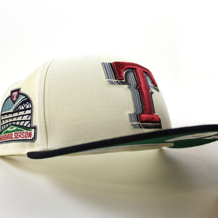 Texas Rangers 2020 Inaugural Season New Era 59Fifty Fitted Hat (Chrome White Corduroy Navy Green Under Brim)