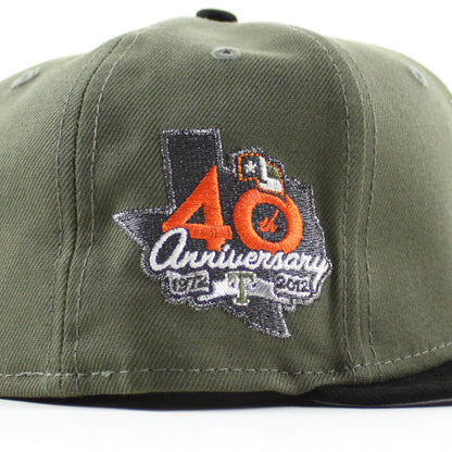 Texas Rangers 40th Anniversary New Era 59Fifty Fitted Hat (Olive Green Black Gray Under Brim)