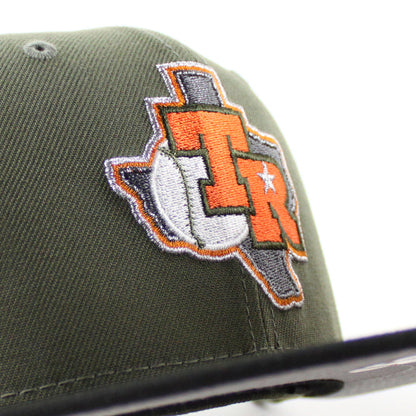 Texas Rangers 40th Anniversary New Era 59Fifty Fitted Hat (Olive Green Black Gray Under Brim)