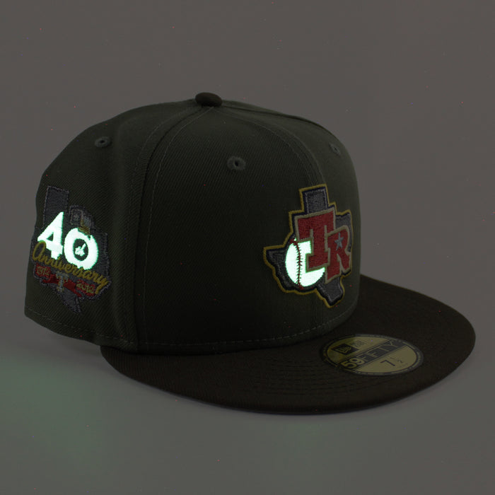 Texas Rangers 40th Anniversary New Era 59Fifty Fitted Hat (Olive Green Walnut Gray Under Brim)