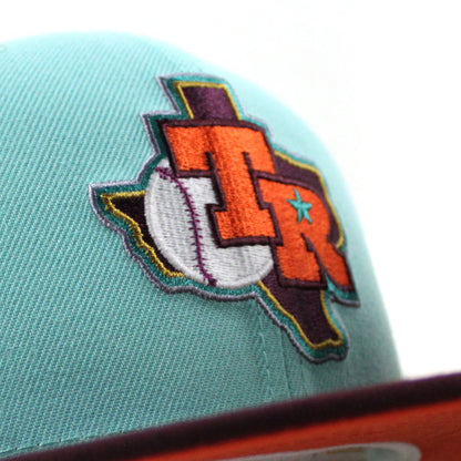 Texas Rangers 40TH ANNIVERSARY New Era 59Fifty Fitted Hat (Tint Blue Maroon ORANGE Under Brim)