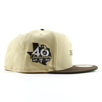 Texas Rangers 40th Anniversary New Era 59Fifty Fitted Hat (Vegas Gold Walnut Kelly Green Under Brim)