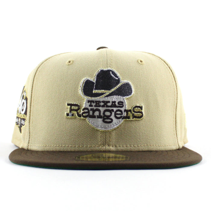 Texas Rangers 40th Anniversary New Era 59Fifty Fitted Hat (Vegas Gold Walnut Kelly Green Under Brim)