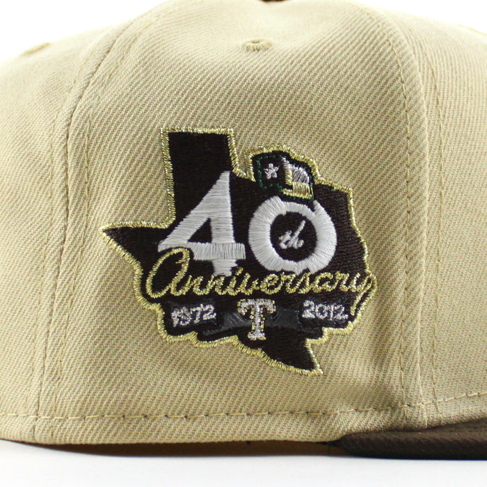 Texas Rangers 40th Anniversary New Era 59Fifty Fitted Hat (Vegas Gold Walnut Kelly Green Under Brim)