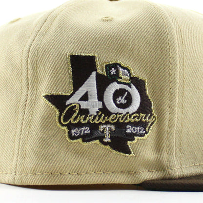 Texas Rangers 40th Anniversary New Era 59Fifty Fitted Hat (Vegas Gold Walnut Kelly Green Under Brim)