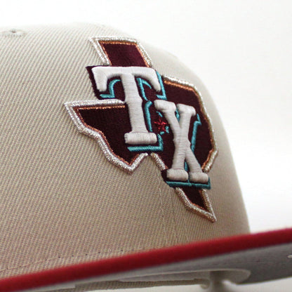 Texas Rangers 50th Anniversary New Era 59Fifty Fitted Hat (Stone Pinot Gray Under Brim)