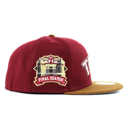Texas Rangers Final Season Patch New Era 59Fifty Fitted Hat (Cardinal Peanut Gray Under Brim)