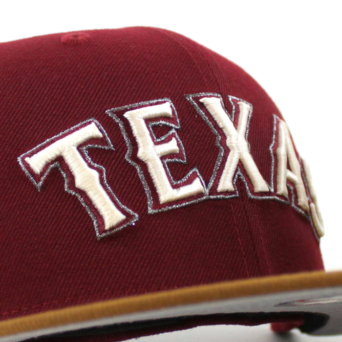 Texas Rangers Final Season Patch New Era 59Fifty Fitted Hat (Cardinal Peanut Gray Under Brim)