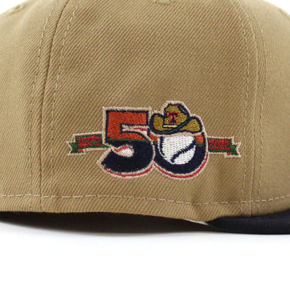 Texas Rangers INAUGURAL SEASON New Era 59Fifty Fitted Hat (GITD Khaki Navy Green Under Brim)