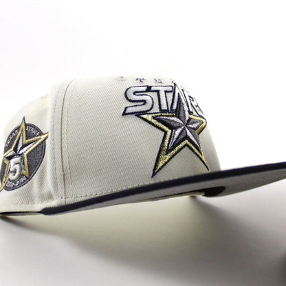 TEXAS STARS AMERICAN HOCKEY LEAGUE 5TH Anniversary New Era 59Fifty Fitted Hat (Chrome White Navy Green Under Brim)