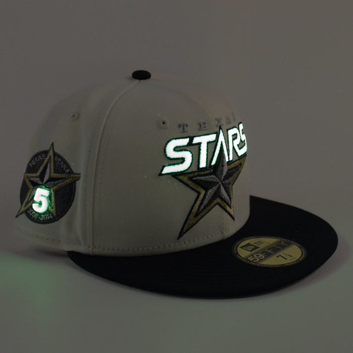 TEXAS STARS AMERICAN HOCKEY LEAGUE 5TH Anniversary New Era 59Fifty Fitted Hat (Chrome White Navy Green Under Brim)