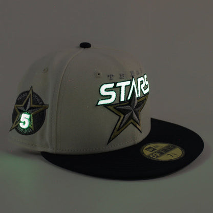 TEXAS STARS AMERICAN HOCKEY LEAGUE 5TH Anniversary New Era 59Fifty Fitted Hat (Chrome White Navy Green Under Brim)