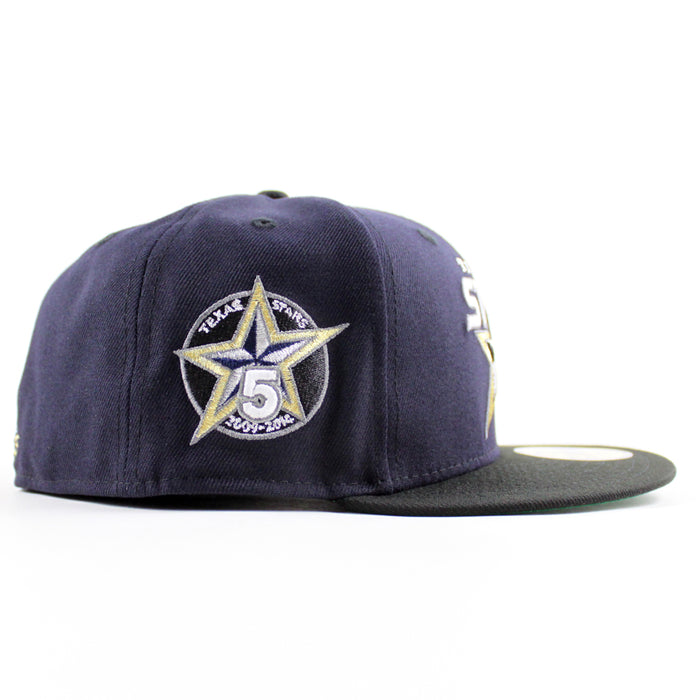 TEXAS STARS AMERICAN HOCKEY LEAGUE 5TH Anniversary New Era 59Fifty Fitted Hat (Navy Black Green Under Brim)