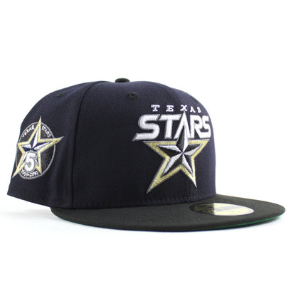 TEXAS STARS AMERICAN HOCKEY LEAGUE 5TH Anniversary New Era 59Fifty Fitted Hat (Navy Black Green Under Brim)