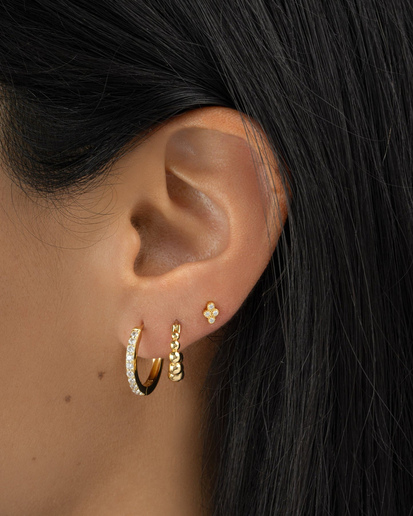 Tiny 4 Stone CZ Studs