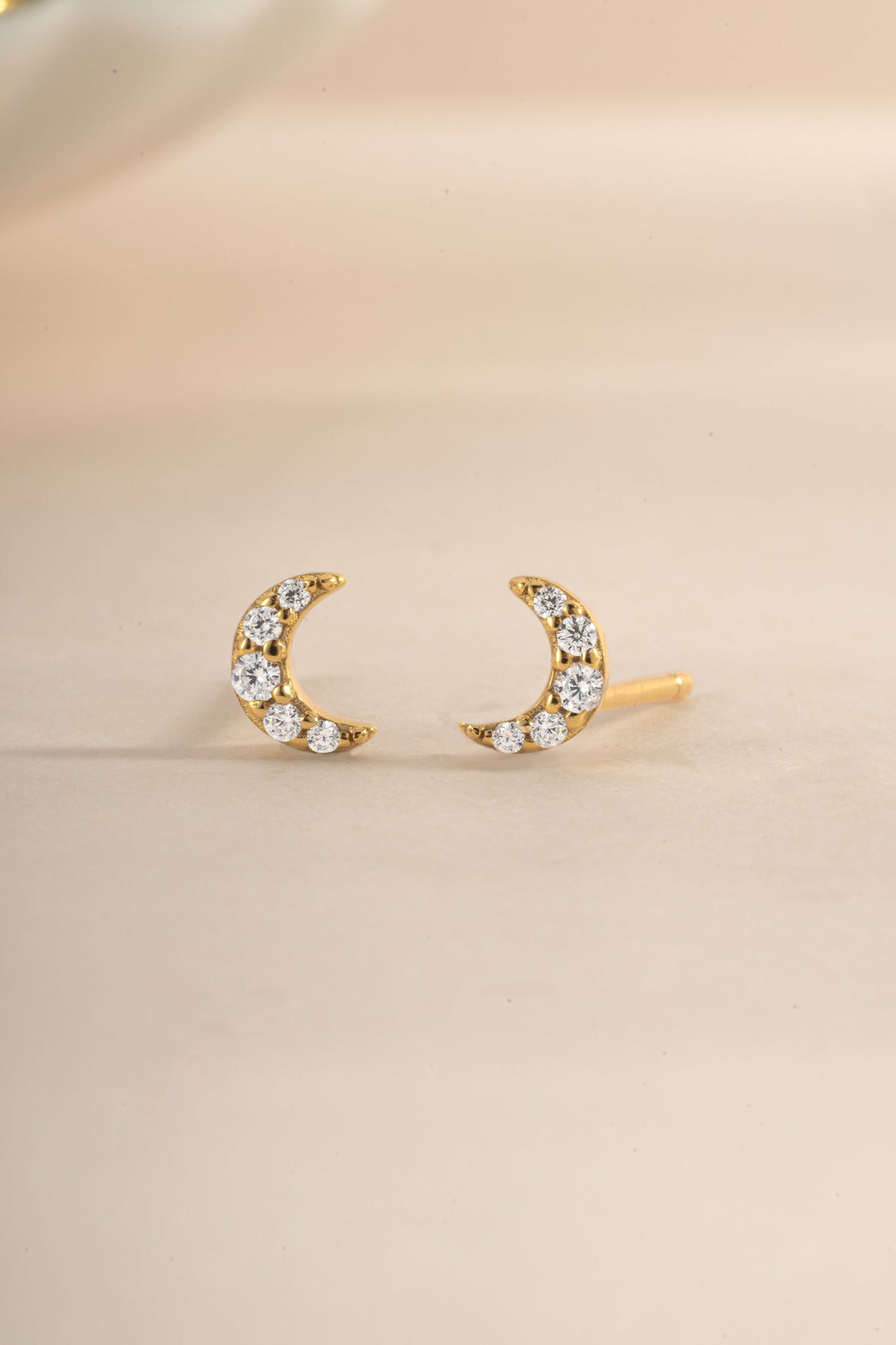 Tiny Moon Stud Earrings