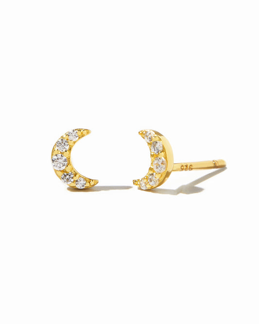 Tiny Moon Stud Earrings