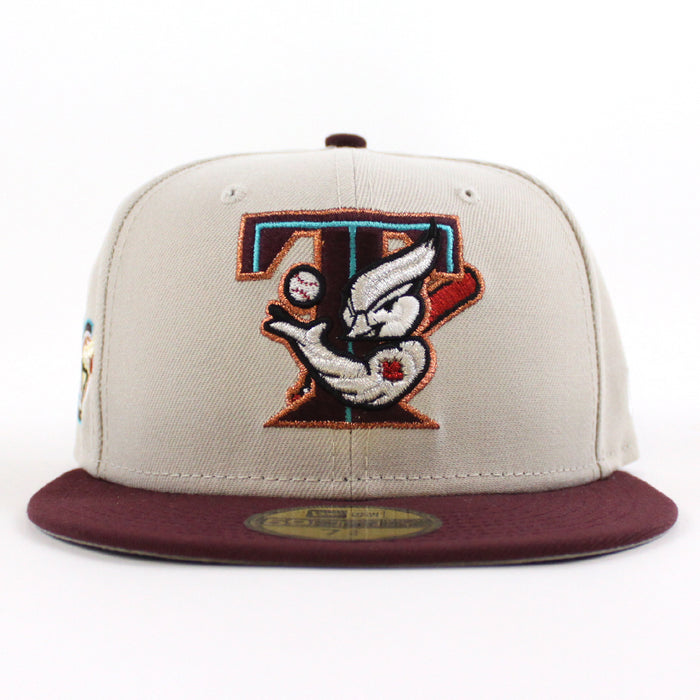 Toronto Blue Jays 20th Anniversary New Era 59Fifty Fitted Hat (Stone Maroon Gray Under Brim)