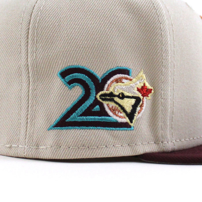 Toronto Blue Jays 20th Anniversary New Era 59Fifty Fitted Hat (Stone Maroon Gray Under Brim)