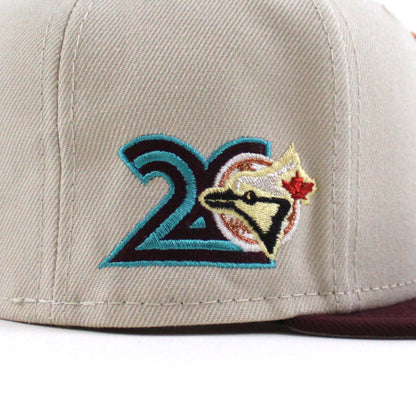 Toronto Blue Jays 20th Anniversary New Era 59Fifty Fitted Hat (Stone Maroon Gray Under Brim)