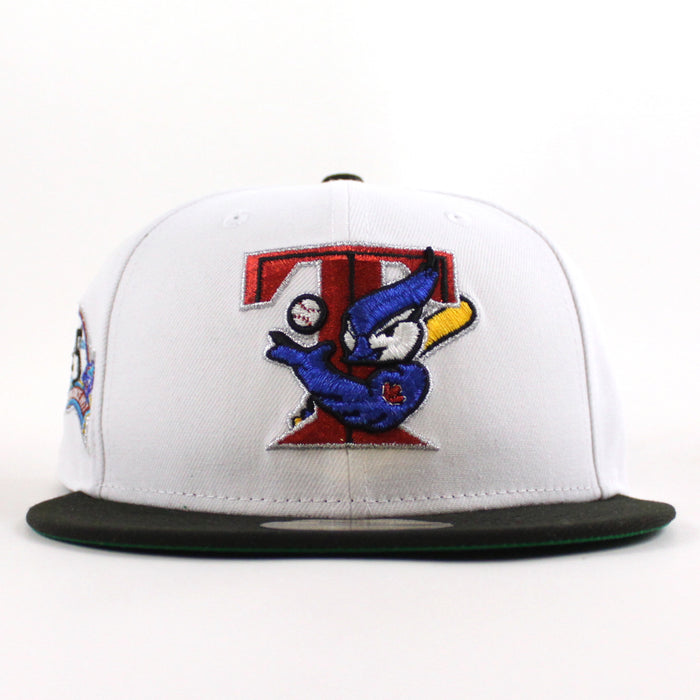 Toronto Blue Jays 25th Anniversary New Era 59Fifty Fitted Hat (White Black Green Under Brim)