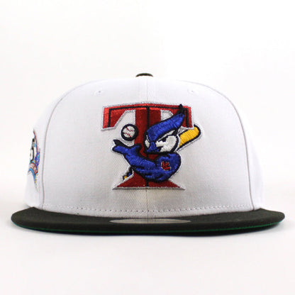 Toronto Blue Jays 25th Anniversary New Era 59Fifty Fitted Hat (White Black Green Under Brim)