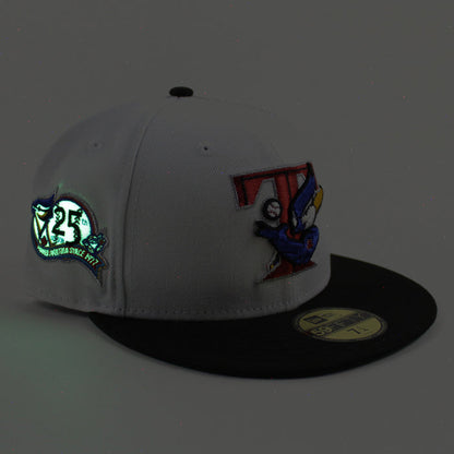 Toronto Blue Jays 25th Anniversary New Era 59Fifty Fitted Hat (White Black Green Under Brim)