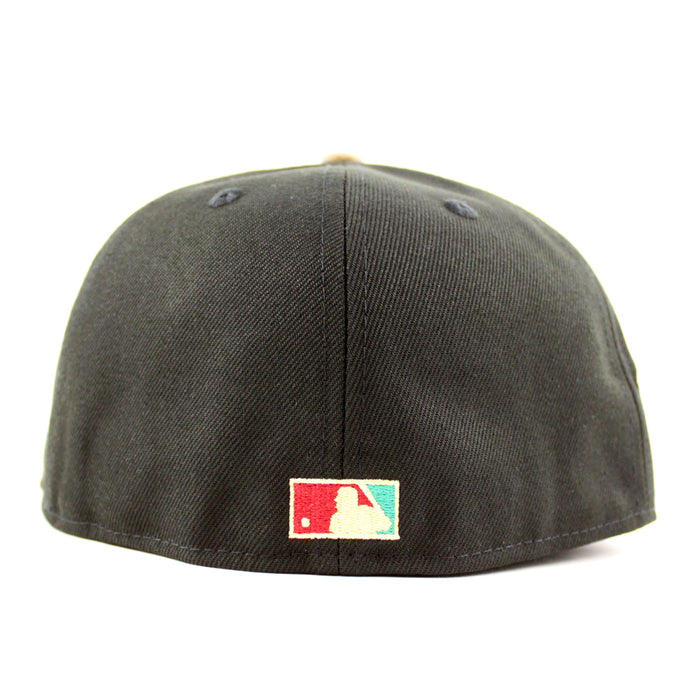 Toronto Blue Jays 25th Season New Era 59Fifty Fitted Hat (BLACK KHAKI VEGAS GOLD Under Brim)