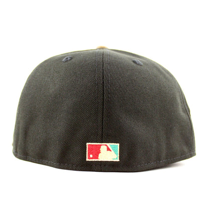 Toronto Blue Jays 25th Season New Era 59Fifty Fitted Hat (BLACK KHAKI VEGAS GOLD Under Brim)
