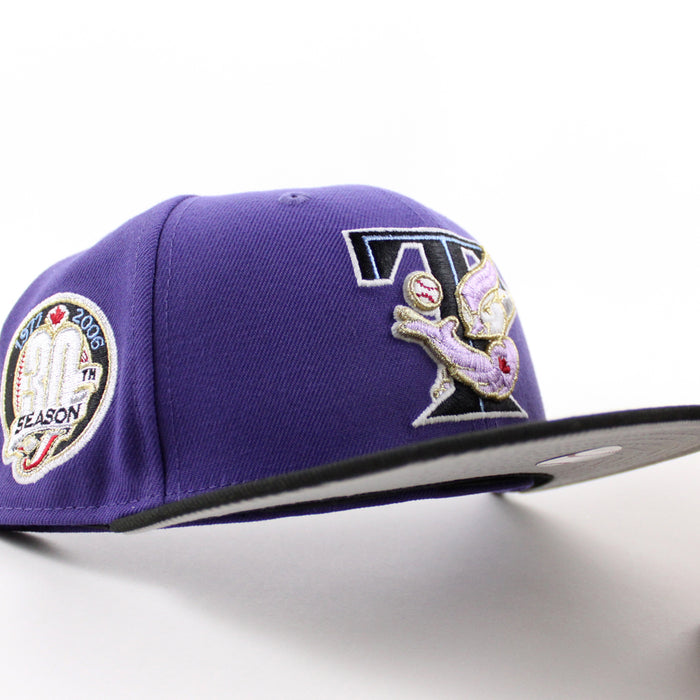 Toronto Blue Jays 30th Anniversary New Era 59Fifty Fitted Hat (Orchid Black Gray Under Brim)