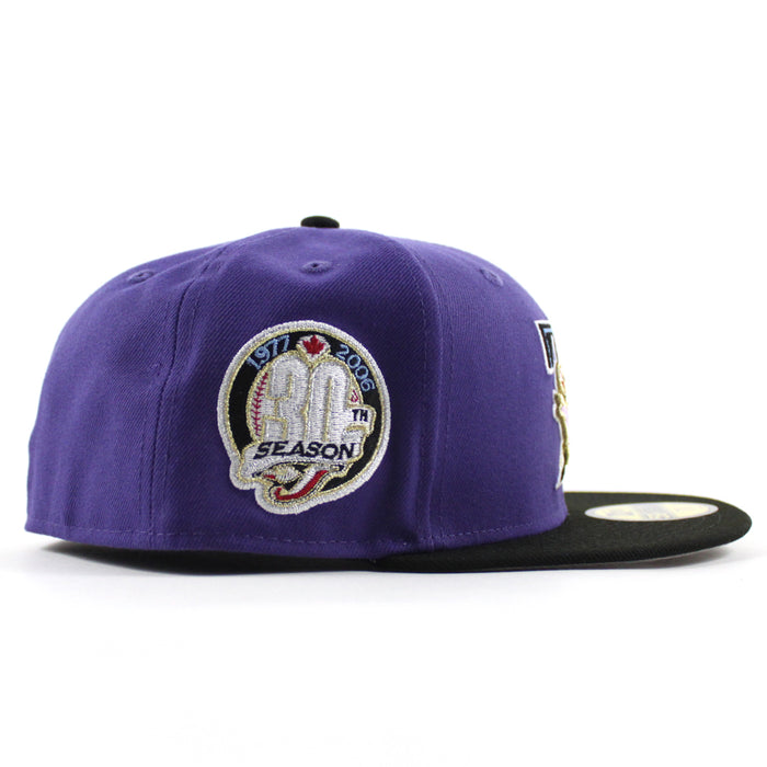 Toronto Blue Jays 30th Anniversary New Era 59Fifty Fitted Hat (Orchid Black Gray Under Brim)