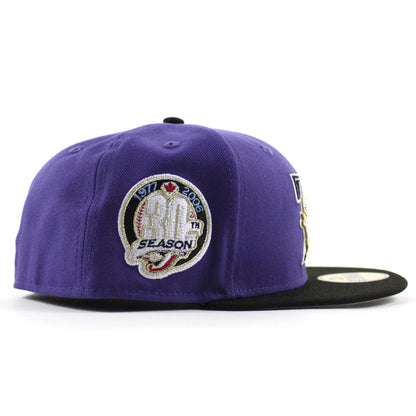 Toronto Blue Jays 30th Anniversary New Era 59Fifty Fitted Hat (Orchid Black Gray Under Brim)