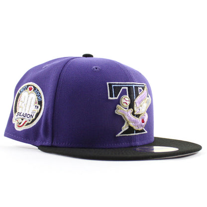 Toronto Blue Jays 30th Anniversary New Era 59Fifty Fitted Hat (Orchid Black Gray Under Brim)