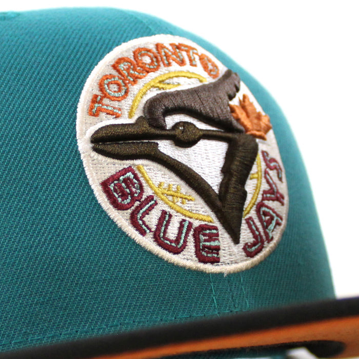 Toronto Blue Jays 40 ANNIVERSARY New Era 59Fifty Fitted Hat (Aqua Black Fight Orange Under Brim)
