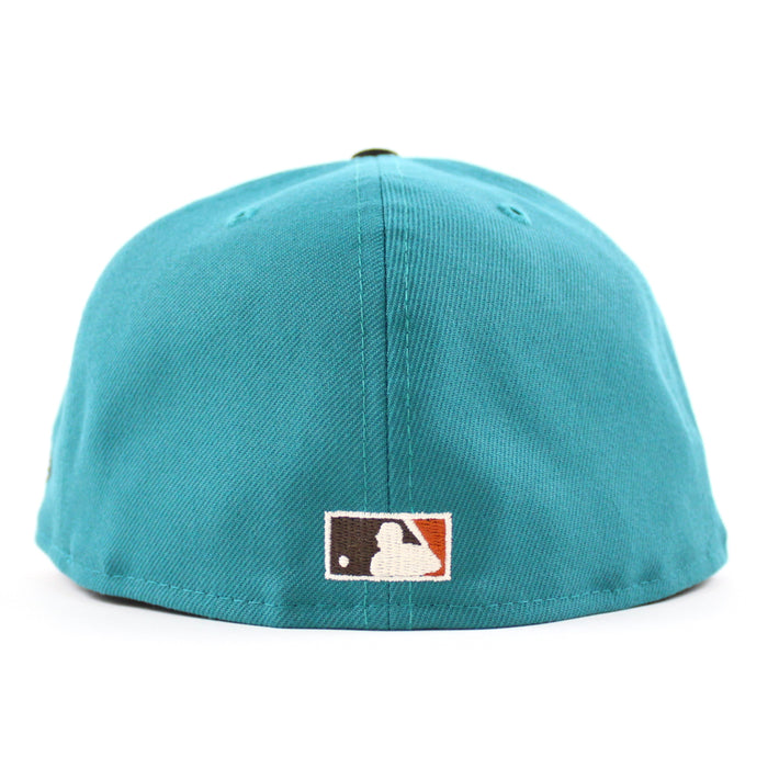 Toronto Blue Jays 40 ANNIVERSARY New Era 59Fifty Fitted Hat (Aqua Black Fight Orange Under Brim)