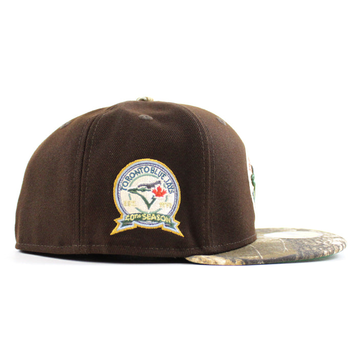 Toronto Blue Jays 40th ANNIVERSARY New Era 59Fifty Fitted Hat (BurntWood RealTree Camo Green Under Brim)
