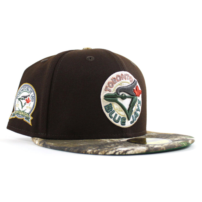 Toronto Blue Jays 40th ANNIVERSARY New Era 59Fifty Fitted Hat (BurntWood RealTree Camo Green Under Brim)