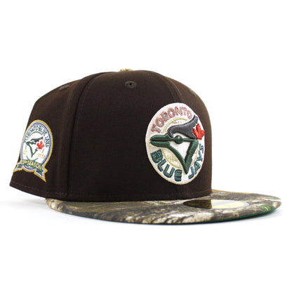 Toronto Blue Jays 40th ANNIVERSARY New Era 59Fifty Fitted Hat (BurntWood RealTree Camo Green Under Brim)