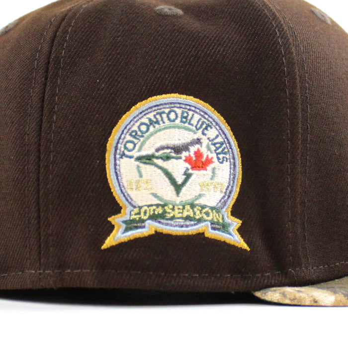 Toronto Blue Jays 40th ANNIVERSARY New Era 59Fifty Fitted Hat (BurntWood RealTree Camo Green Under Brim)