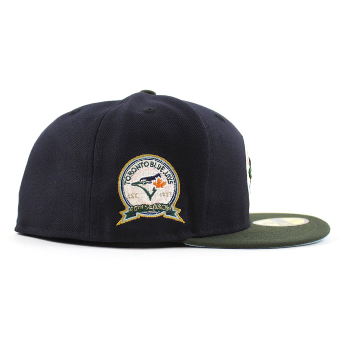 Toronto Blue Jays 40TH ANNIVERSARY New Era 59Fifty Fitted Hat (Navy Seaweed Doscientos Blue Under Brim)