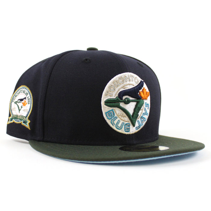 Toronto Blue Jays 40TH ANNIVERSARY New Era 59Fifty Fitted Hat (Navy Seaweed Doscientos Blue Under Brim)
