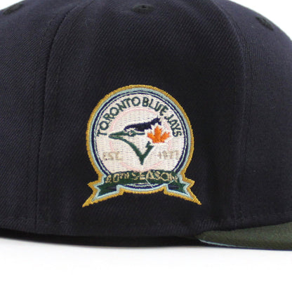 Toronto Blue Jays 40TH ANNIVERSARY New Era 59Fifty Fitted Hat (Navy Seaweed Doscientos Blue Under Brim)