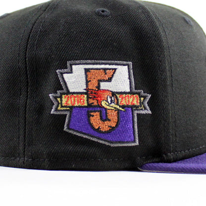 TUCSON ROADRUNNERS 5th Anniversary New Era 59Fifty Fitted Hat (Black Purple Gray Under Brim)