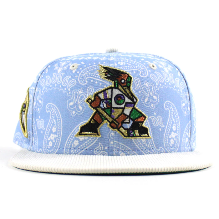 TUCSON ROADRUNNERS ROADRUNNERS Patch New Era 59Fifty Fitted Hat (Blue Paisley Cream Green Under Brim)